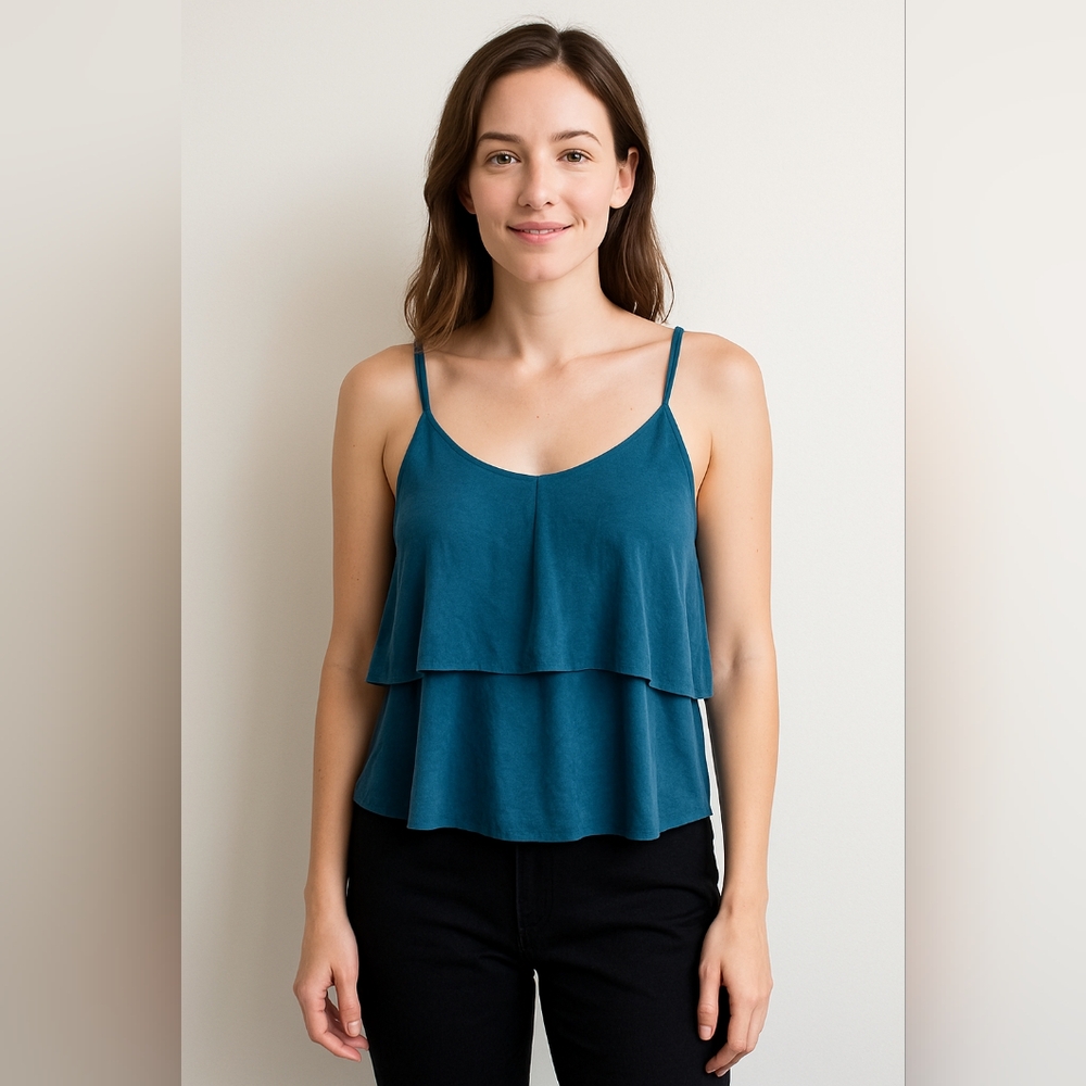 Mudd Blue Tiered Camisole Sleeveless Top